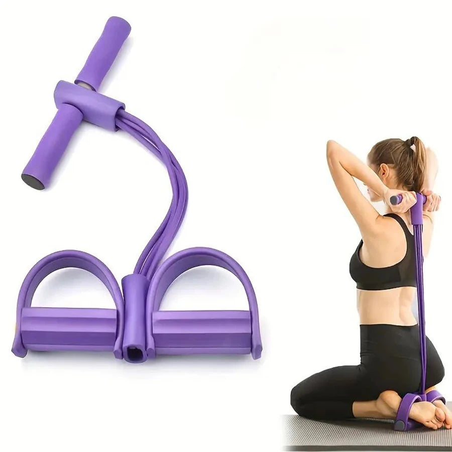 Get Fit Anywhere with Our 6-Tube Elastic Yoga Pedal Resistance Band – Perfect for Abdominal, Waist, Arm, and Leg Stretching!