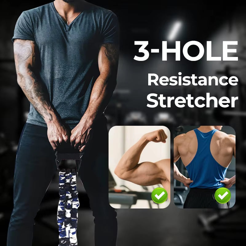 Elevate Your Fitness Routine with the 3-Way Natural Latex Resistance Band - Adjustable Arm Strength Tension Device for Comprehensive Chest Training!