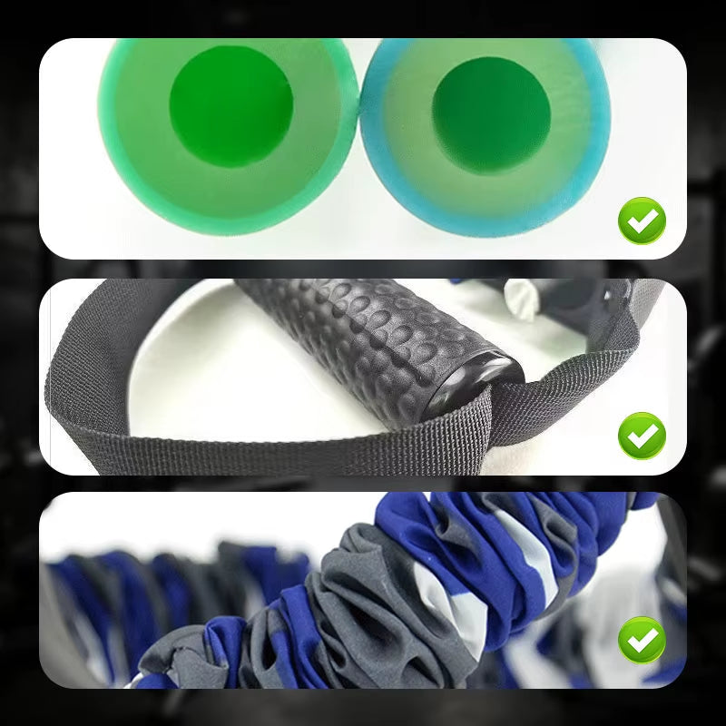 Elevate Your Fitness Routine with the 3-Way Natural Latex Resistance Band - Adjustable Arm Strength Tension Device for Comprehensive Chest Training!