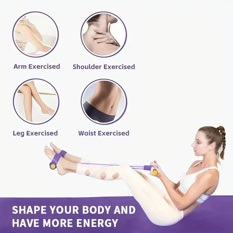 Get Fit Anywhere with Our 6-Tube Elastic Yoga Pedal Resistance Band – Perfect for Abdominal, Waist, Arm, and Leg Stretching!
