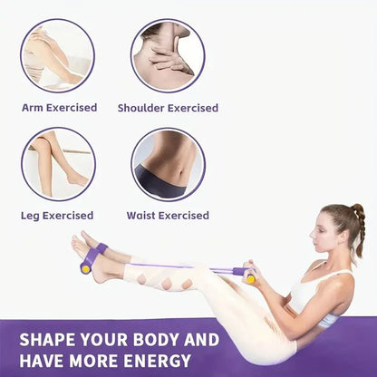 Get Fit Anywhere with Our 6-Tube Elastic Yoga Pedal Resistance Band – Perfect for Abdominal, Waist, Arm, and Leg Stretching!